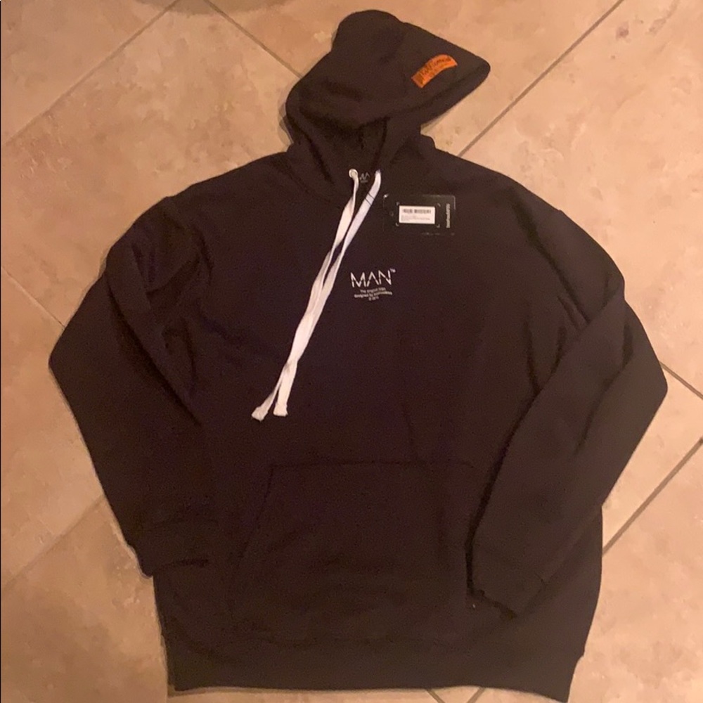 Boohoo Man black hoodie